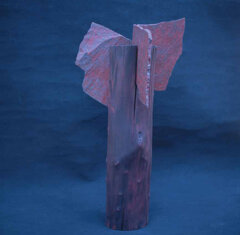 2003 composizione - porfido legno - l 50 p 60 h 113